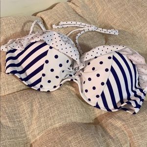 Victoria Secret Polka Dot & Stripe Top - 34 B